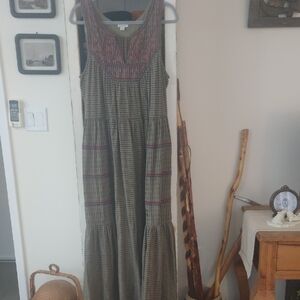 Sundance Olive and Purple Patterned Maxi Dress